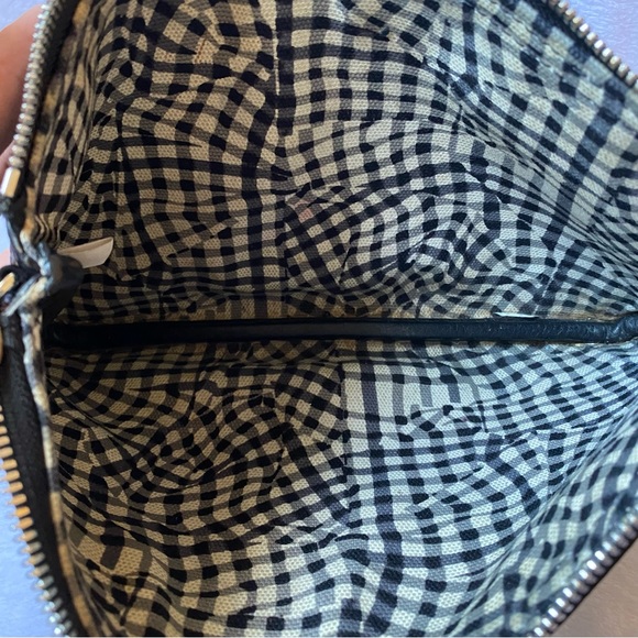 MCM Visetos Signature Logo Small Clutch Pouch Wristlet Purse Black & White - Picture 9 of 15